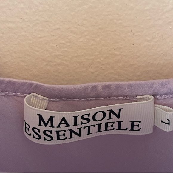 Maison Essentiele Slip On 100% 6A Silk Sleep Gown Long Size Large Light Purple - Picture 5 of 12